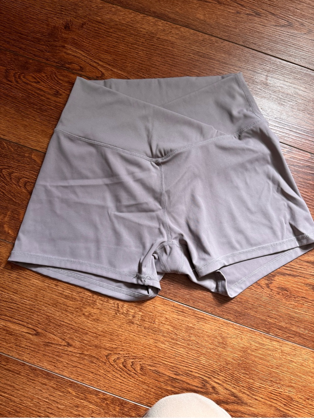 High-Waist Women's Athletic Shorts — Gray